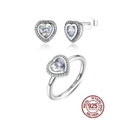 SILVER Smyckeset (RING+ÖRHÄNGEN)