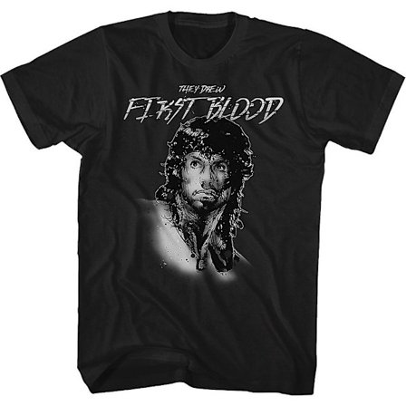 Rambo They Draw First Blood Black T-Shirt