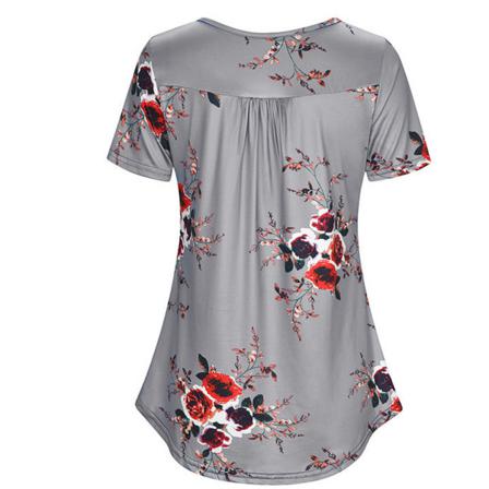Printed T-shirt Dam Sommar Rundhalsad Kortärmad Blus