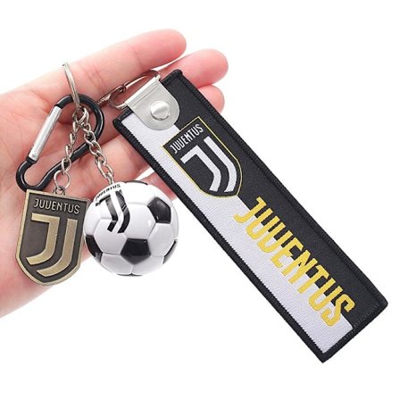 Juventus fotbollslag logotyp väska berlock nyckelring Juventus boll + tagg + repset