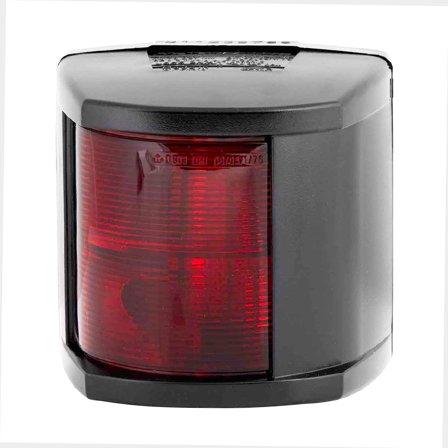 Luz de babor para montaje lateral Hella 2984, 25 W, 12 V, 112.5°, plástico negro resistente a UV, 108 x 107 x 90 mm, rojo, para barcos <20 metros + 