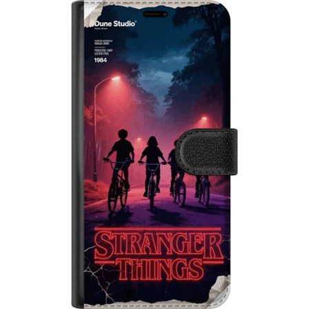 Kompatibel Tegnebogsetui til Samsung Samsung Galaxy A16 5G Stranger Things mørk fantasyillustration med børn og ur dramatisk rød skræmmende design