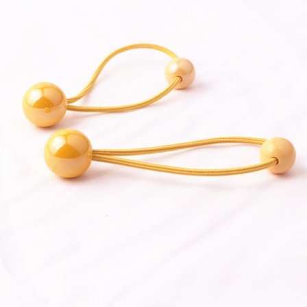 2 stk Hårbånd med baller Bubble Scrunchie GUL 2 STK 2 STK