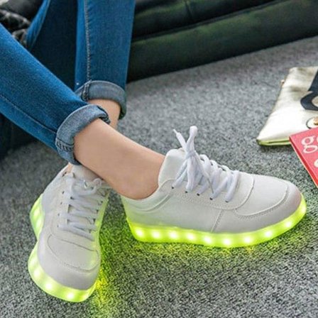 LED sko sneakers Børn/Voksne, HVID - str. 27-45