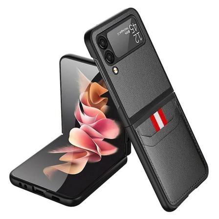 Lærveske med kortspor og lommebokdeksel til Samsung Galaxy Z Flip3