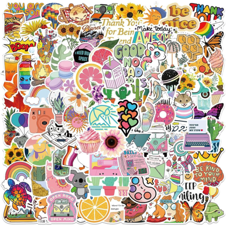 60 söpöä pikselitarraa, Kawaii-mosaiikki trendikkäät ruudukko-tarrat Dqixnin2-100