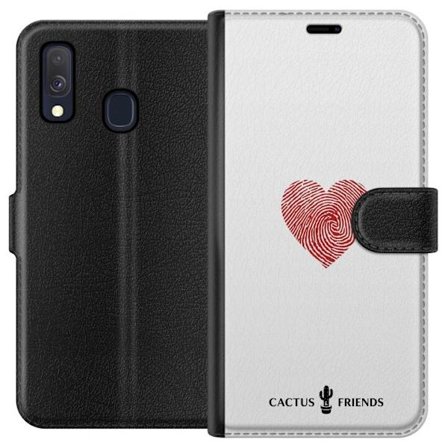 Kompatibel Tegnebogsetui til Samsung Samsung Galaxy A40 Cactus and Friends - Fingerprint Love