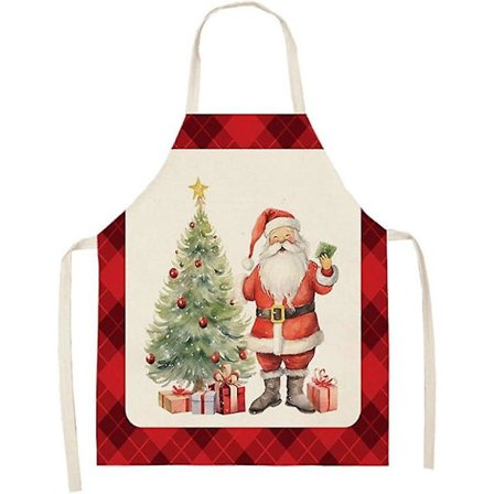 47x38cm Juleforklæde Tegneserie Køkkenforklæde Julemand Snemand Elg Julefest Kok Køkken Restaurant Bagning Grill Hjem Dekoration