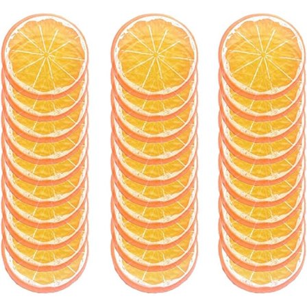 30 stk kunstige sitronskiver i plast, realistiske sitroner, naturtro dekorative falske frukter, bryllupsdekorasjon, festivaldekorasjon, fotorekvisita