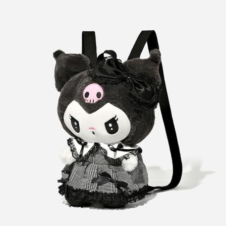Sanrio Character Kuromi tegneseriedukke rygsæk til børn piger - perfekt Black