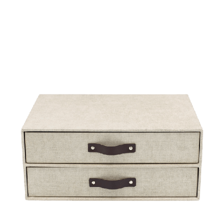 Bigso Box of Sweden Förvaringslåda Birger med två lådor Kontor & papper Beige 33X25,5X8
