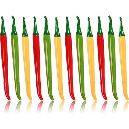 12 Gel Ink Gel Pen Set, Shape Arts Roller Ball Gel Pen 0,5 mm Svart Bläck (Chili)