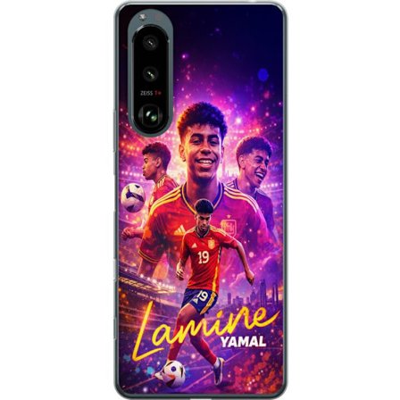 Kompatibelt Mobildeksel til Sony Sony Xperia 5 III Lamine Yamal fotballplakat i spansk landslagstøy med dynamisk handling, fargerik sportsillustrasjo