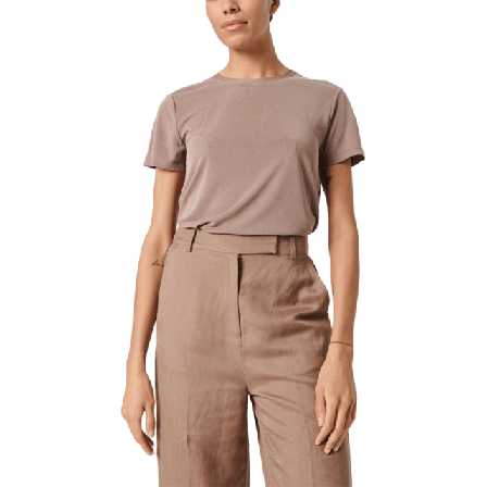 Soaked In Luxury SLColumbine Crew-Neck T-Shirt Överdelar Dam Brun XL