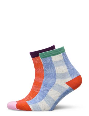 Checked 2-Pack Short Socks Lingerie Socks Regular Socks Multi/mönstrad Bobo Choses
