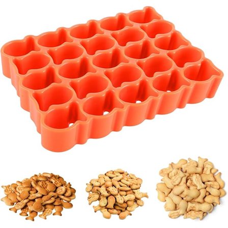 Gold Fish kjeksutstikker, 25 gullfiskutstikkere for kjeks, mini fisk kjeksutstikker plast små godbiter bakeform for fiskformet mat baking (oransje)