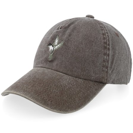 Iconic - Bruin unconstructed Cap - Green Bird Vintage Washed Brown A-frame Dad Cap @ Hatstore