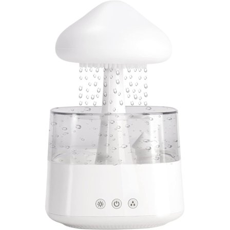 Nattlampe Sky Regn Luftfukter med LED-lys Mikro Aromaterapi Diffuser, Søvn Avslapning Stemning Vanndråpe Lyd Gave