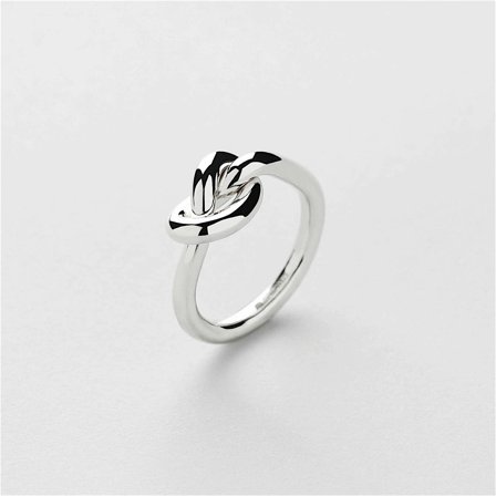 Knot Ring (M) - Sterling Silver - Safira