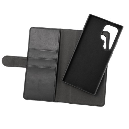 Essentials Samsung Galaxy S24 Ultra PU wallet, detachable, black