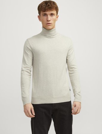 Jack & Jones Jjeemil Knit Roll Neck Noos - Grey - XL