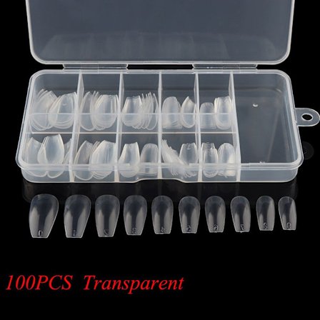 100/600st False Ballerina Nails Full Cover TRANSPARENT 100PCS