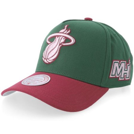 Mitchell & Ness - NBA Grön adjustable Keps - Miami Heat Rose Gold Pro Green/Burgundy A-Frame Adjustable @ Hatstore
