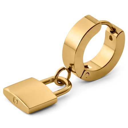 Floyd Gulltonet Hengelåsanheng med Bøyleøredobb for menn - Øreringer med Anheng