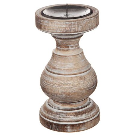 Kynttilänjalka Puu 20 cm - Valkoharmaa