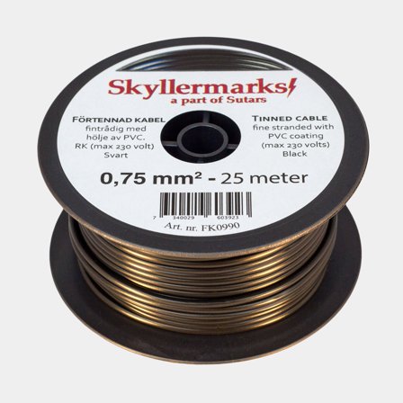 Vertinde koperen kabel Skyllermarks RK, rond, enkeladerig, 0.75 mm², 25 meter, zwart
