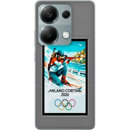 Kompatibel Mobilcover til Xiaomi Redmi Note 13 Pro 4G Retroplakat Cortina Milano 2026 med bjerge, vintersportsudøvere, italiensk trikolor, Milano-kate