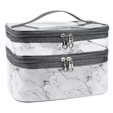 Dubbellagig Resväska Makeup Box Makeup Väska Toalettväska Bärbar Dam Makeup Väska Förvaring