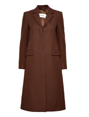 Iconic Tailored Wool Coat Outerwear Coats Winter Coats Ruskea Calvin Klein