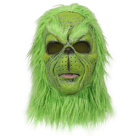 Grinch Maske Jul Grønn Monster Kostyme Maske Med Hatt Morsom Jule Cosplay Party Rekvisitter Furry Maske For Feriefester