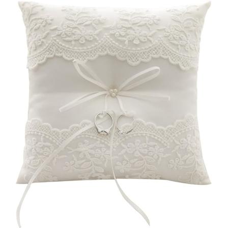 MOTTDAM Blonderingspude til Bryllup med Blonder og Perle Pudebærer 8.26 Tommer Ivory 1 Count (Pack of 1)
