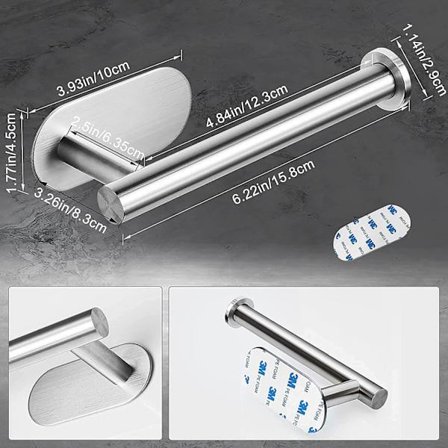 Självhäftande Toapappershållare, Rostfritt Stål Toapapper