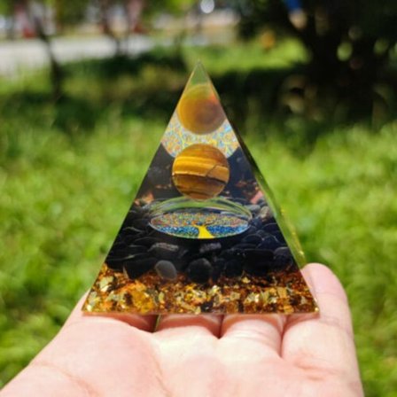 Ametist Pyramid Crystal Healing Orgonit Chakra Type2 - high quality