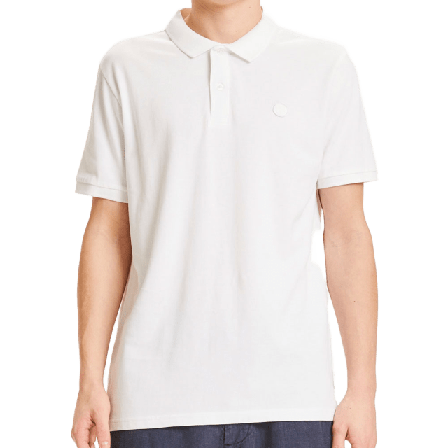 Knowledge Cotton Apparel TOKE basic badge polo - GOTS/Vegan Överdelar Herr Vit M