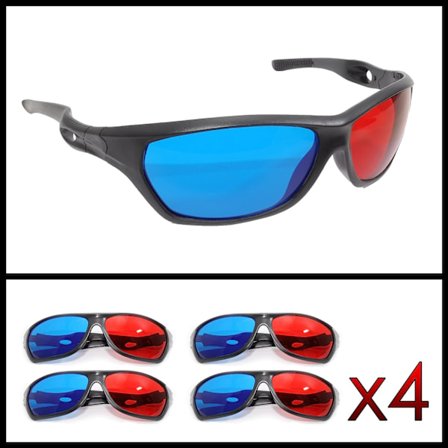 Anaglyph 3D-briller (rød og cyanblå), 3D-briller til tv eller computer