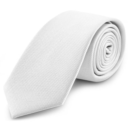 Corbata de grogrén blanco de 8 cm para hombres - Corbatas lisas