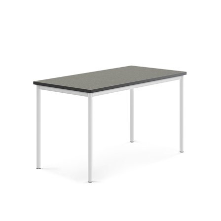 Tisch SONITUS, 1400x700x760 mm, Linoleum dunkelgrau, weiß
