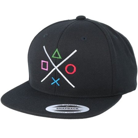 Gamerz - Svart snapback Keps - Buttons Black Snapback @ Hatstore