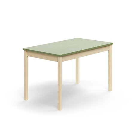 Table DECIBEL, 1200x700x720 mm, noise reducing linoleum, birch/green grey