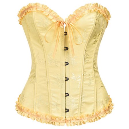 Korsett för kvinnor med full byst, bekväm korsett, moderiktig bantande midjeformare för kroppsskulptering Gul S