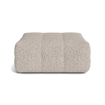 Paris Pouf Sitzhocker in Puente Hell Greige, moderner Polsterhocker mit strukturierter Oberfläche, eleganter Fußhocker für Wohnzimmer, 43cm