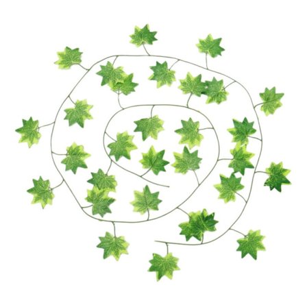 12 stk/sett 240 cm lang kunstige planter klatreplante grønt blad vin 30 blader for hjem bryllup (eføyblader)