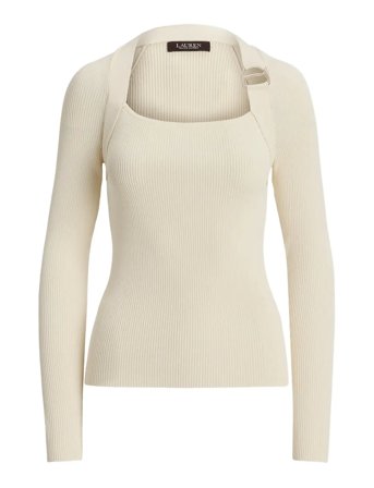 Lauren Ralph Lauren | Buckle-Trim Rib-Knit Sweater | XL