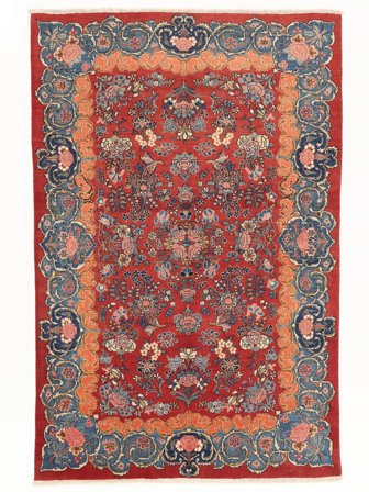 Hand Knotted Keshan Fine Old Rug 136X206 Wool Dark Red/Beige Small