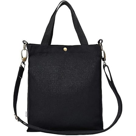 Kraftig canvas VÄSKA Liten MINI STORLEK Bottenstängning Axelväska Lunchväska Handväska Mode Tote Fleranvändning