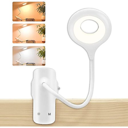 Klips-på Læselampe Til Seng, Øjenbeskyttende Natlampe, 9 Indstillinger Led Seng Læsegave